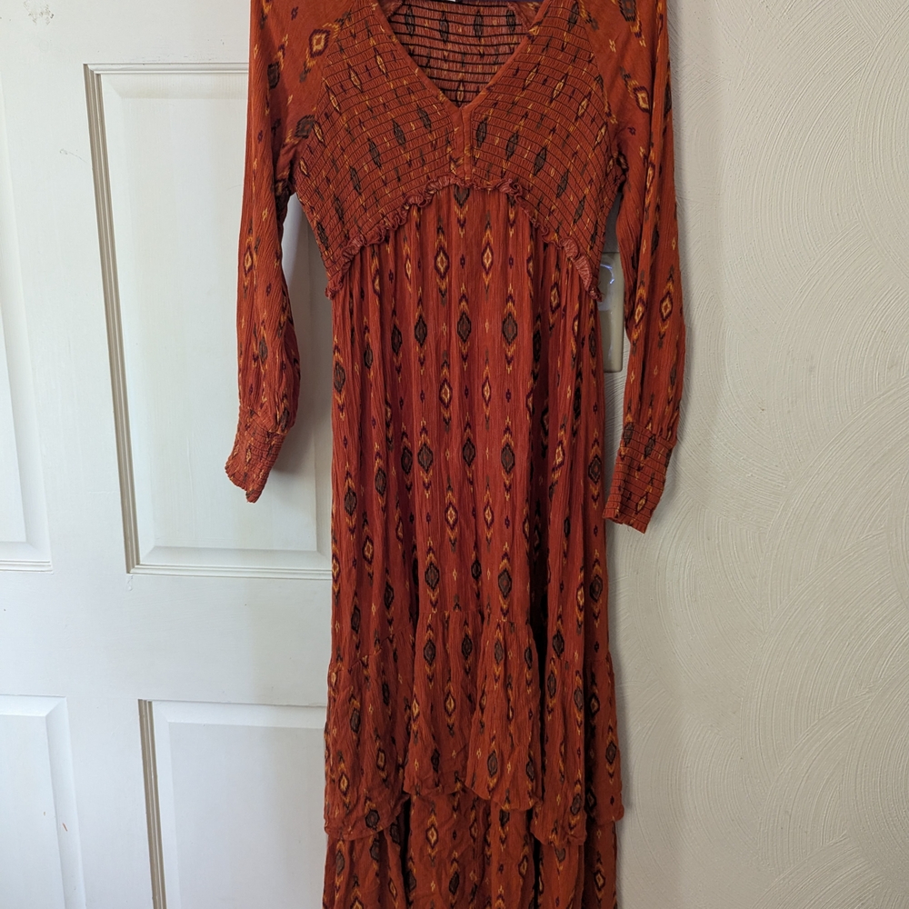 Bohemian Orange Maxi Dress